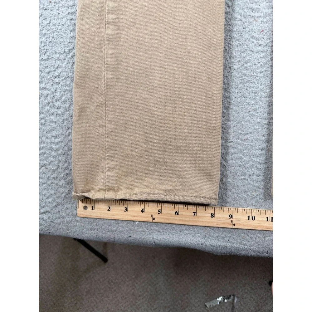 Levi's 501 Jeans Mens 34x33 Beige Denim Mid Rise Straight Leg Button Fly